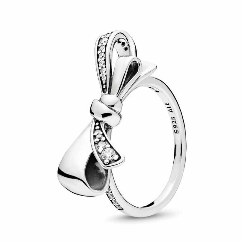 Pandora Brilliant Bow Stackable Ring Online NZ, Sterling Silver (801739-COA)